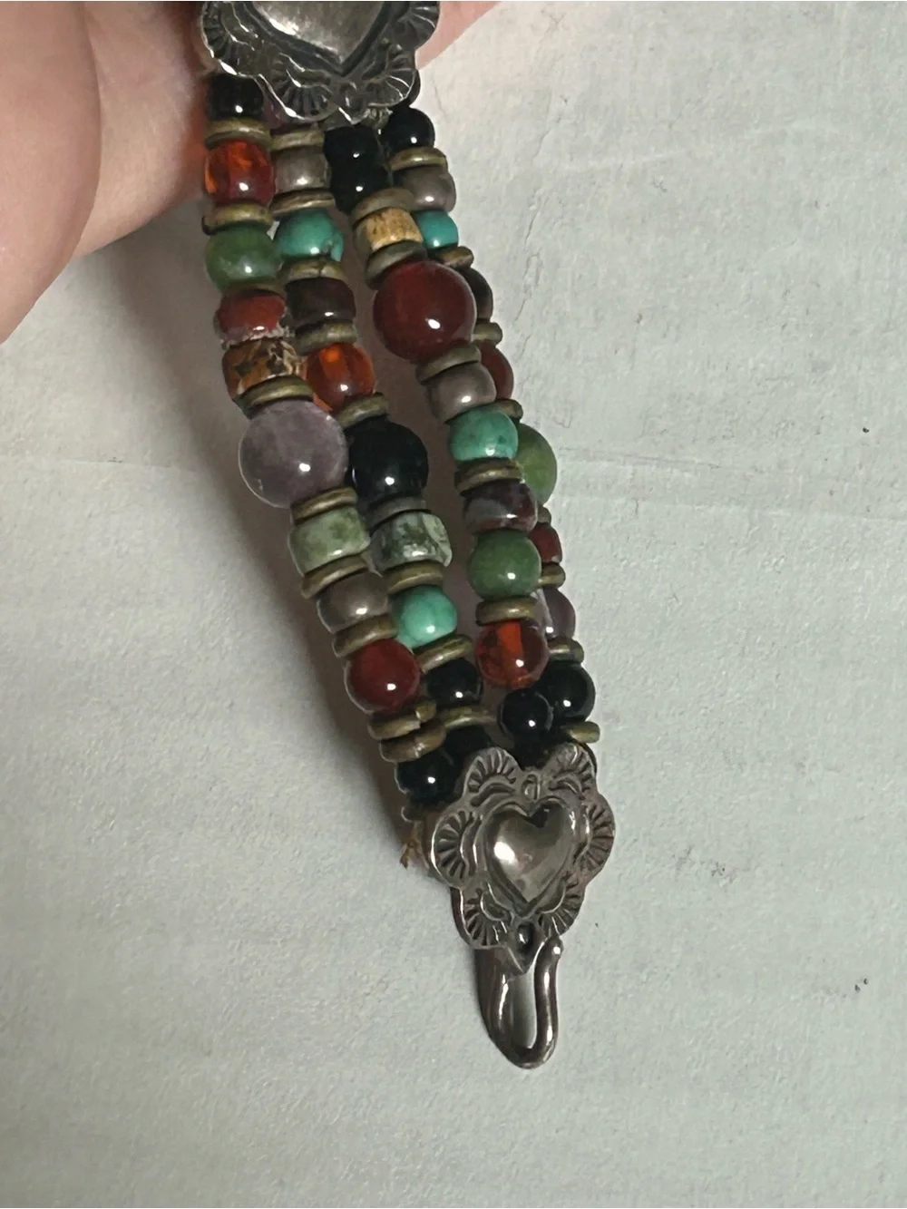 Peyote Bird Sterling and gemstone beaded watch
